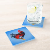 雄のガチョウ科の鳥 ガラスコースター (アングル)