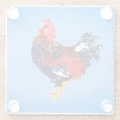 雄のガチョウ科の鳥 ガラスコースター (裏面)