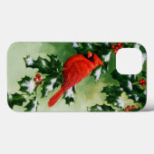 雄のショウジョウコウカンチョウとヒイラギの枝 Case-Mate iPhoneケース (裏面 (横))