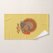 雄の七面鳥の尾の秋の色の羽 ハンドタオル (ハンドタオル)