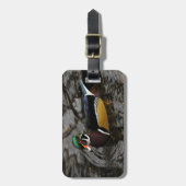 雄の木製ダックアットクリスタル春シャクナゲ ラゲッジタグ (正面縦)