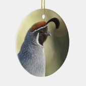 雄ウズラポートレート セラミックオーナメント (右)