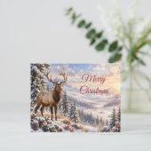 雄エルク 雪山 クリスマス 冬の風景 (スタンド正面)