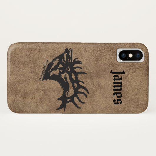 雄エルクiPhoneケース Case-Mate iPhoneケース (裏面(横))