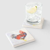 雄ガリン科オンドリ ストーンコースター (横)