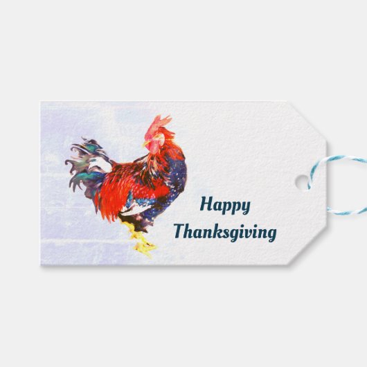 雄ガリン質オンドリパーソナライズされたスタ ギフトタグ (正面(横))