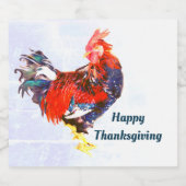 雄ガリン質オンドリパーソナライズされたスタ スパークリングワインラベル (シングルラベル)