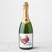 雄ガリン質オンドリパーソナライズされたスタ スパークリングワインラベル (正面)