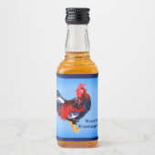 雄ガリン質オンドリパーソナライズされたスタ リキュールボトルラベル (正面)