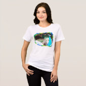 雄クジャクの日光浴 トライブレンドＴシャツ (正面全面)