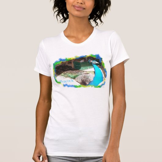 雄クジャクの日光浴 Tシャツ (正面)