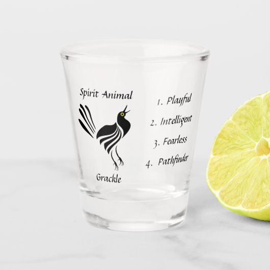 雄グラックブラックバードショットガラス ショットグラス (正面)