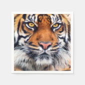 雄シベリアのトラ絵を描の写真 スタンダードカクテルナプキン (正面)