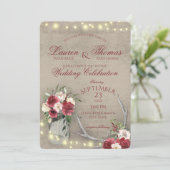 〔雄ジカの〕枝角とストリングライツバ素朴ルガンディフローラI 招待状 (スタンド正面)