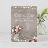 〔雄ジカの〕枝角とストリングライツバ素朴ルガンディフローラI 招待状 (スタンド正面)