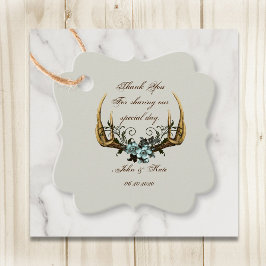 〔雄ジカの〕枝角とバラサンキューラベル フェイバータグ