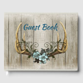 〔雄ジカの〕枝角とバラ結婚ズゲストブック ゲストブック (正面)