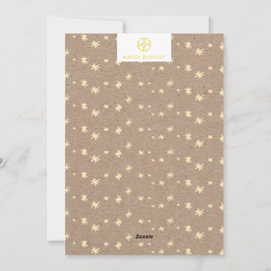 〔雄ジカの〕枝角とパインホリデーフォトカード シーズンカード (裏面)