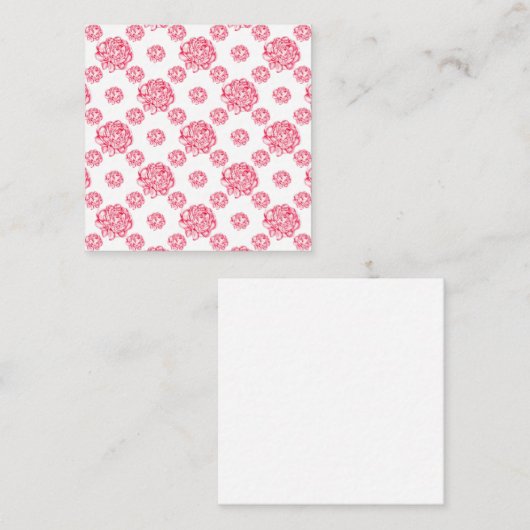 〔雄ジカの〕枝角とフローラ スクエア名刺 (正面/裏面)