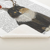 〔雄ジカの〕枝角と小鳥の亀甲猫 シェルパブランケット (3/4)