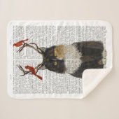 〔雄ジカの〕枝角と小鳥の亀甲猫 シェルパブランケット (正面(横))