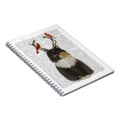 〔雄ジカの〕枝角と小鳥の亀甲猫 ノートブック (右側)