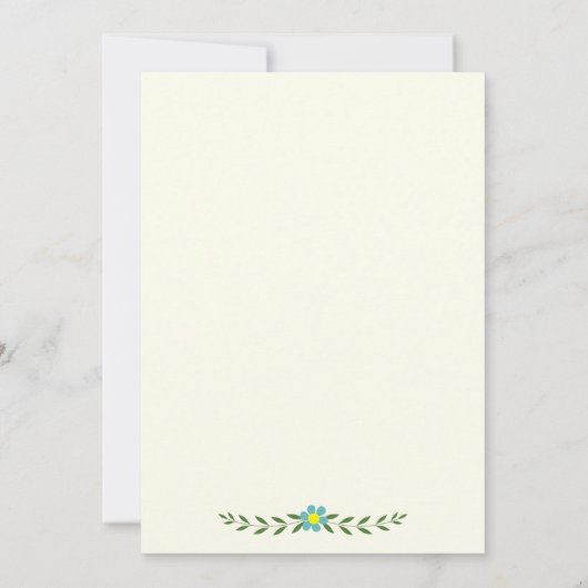 〔雄ジカの〕枝角と花モノグラム結婚のカップルのシャワー 招待状 (裏面)