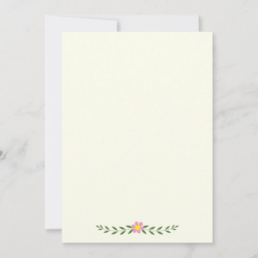 〔雄ジカの〕枝角と花モノグラム結婚のカップルのシャワー 招待状 (裏面)