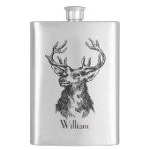 (雄ジカの)枝角のシカが付いているMongramの雄鹿の頭部 フラスク (正面)