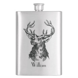 (雄ジカの)枝角のシカが付いているMongramの雄鹿の頭部 フラスク