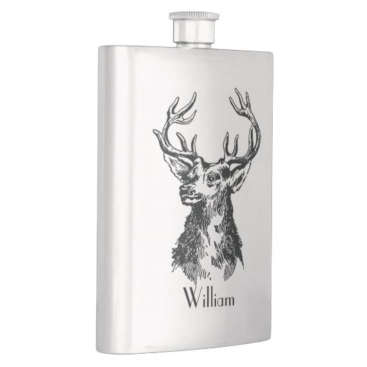 (雄ジカの)枝角のシカが付いているMongramの雄鹿の頭部 フラスク (右)