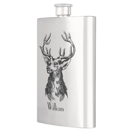 (雄ジカの)枝角のシカが付いているMongramの雄鹿の頭部 フラスク (左)
