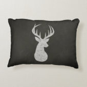 (雄ジカの)枝角のチョークのスケッチを持つシカ アクセントクッション (裏面)