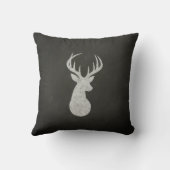(雄ジカの)枝角のチョークのスケッチを持つシカ クッション (裏面)