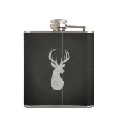 (雄ジカの)枝角のチョークのスケッチを持つシカ フラスク (裏面)