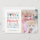 (雄ジカの)枝角の写真の「Meowyクリスマス」の休日猫 シーズンカード (正面)