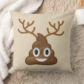 (雄ジカの)枝角を搭載するウンチEmoji クッション (ブランケット)
