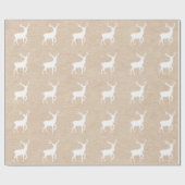 (雄ジカの)枝角を搭載するクラフト紙の一見そして白いシカの雄鹿 ラッピングペーパー (フラット)