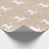 (雄ジカの)枝角を搭載するクラフト紙の一見そして白いシカの雄鹿 ラッピングペーパー (角)