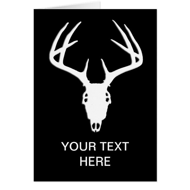 (雄ジカの)枝角を搭載するシカの狩りのスカル (正面)