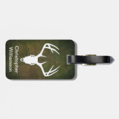 (雄ジカの)枝角を搭載するシカの狩りのスカル ラゲッジタグ (裏面横)