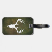 (雄ジカの)枝角を搭載するシカの狩りのスカル ラゲッジタグ (裏面横)