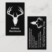 (雄ジカの)枝角を搭載するシカの狩りのスカル 名刺 (正面/裏面)