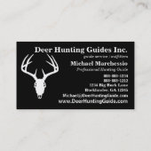 (雄ジカの)枝角を搭載するシカの狩りのスカル 名刺 (裏面)