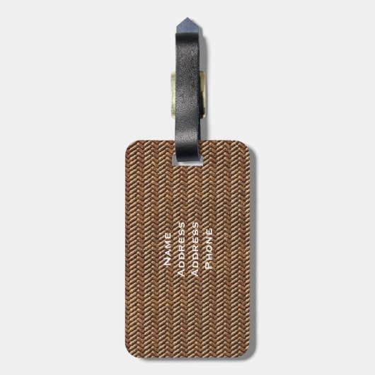 (雄ジカの)枝角を搭載するトロフィのシカ ラゲッジタグ (裏面縦)