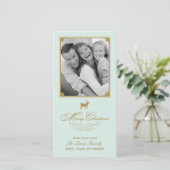 〔雄ジカの〕枝角クラシック休日/クリスマスフォトカード シーズンカード (スタンド正面)