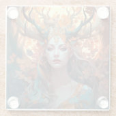 〔雄ジカの〕枝角ファンタジー ガラスコースター (裏面)