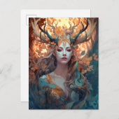 〔雄ジカの〕枝角ファンタジー ポストカード (正面/裏面)