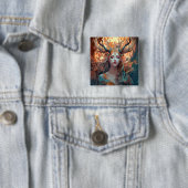 〔雄ジカの〕枝角ファンタジー 缶バッジ (インサイチュ)