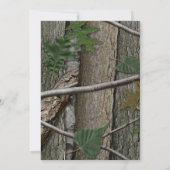 〔雄ジカの〕枝角モノグラムとウッドランド結婚の木 招待状 (裏面)